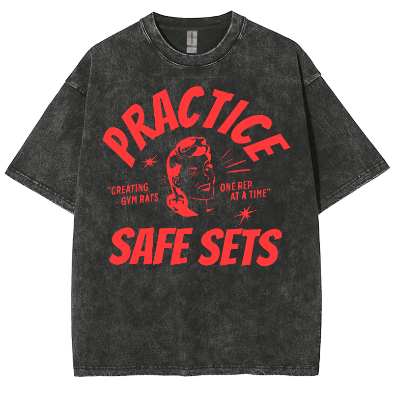 Practice Safe Sets Unisex Fit Washed Oversized T-Shirt-moweekender