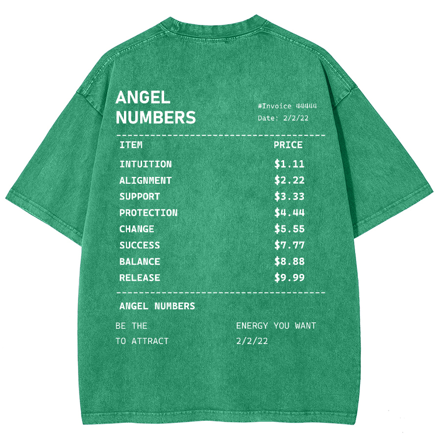 Angel Numbers Unisex Fit Washed T-Shirt-moweekender