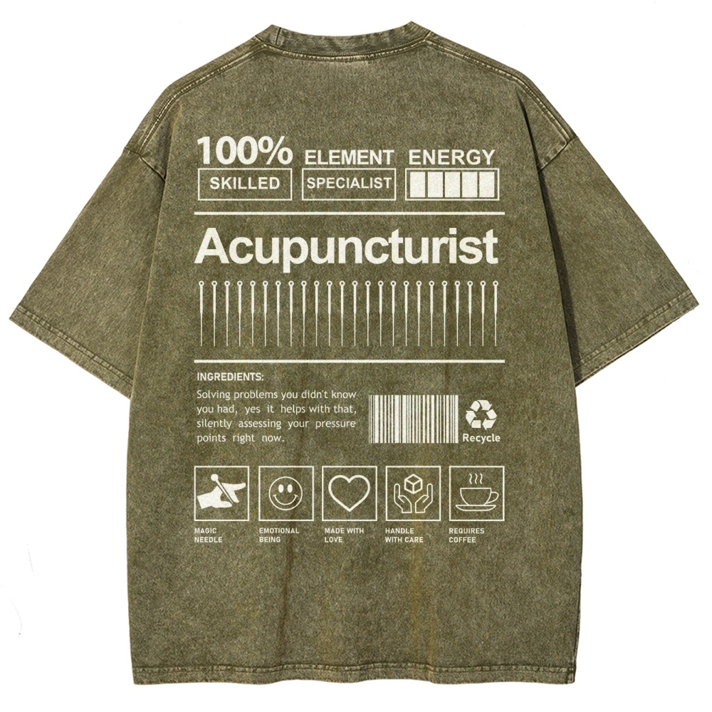 Acupuncturist Unisex Fit Washed T-Shirt-moweekender