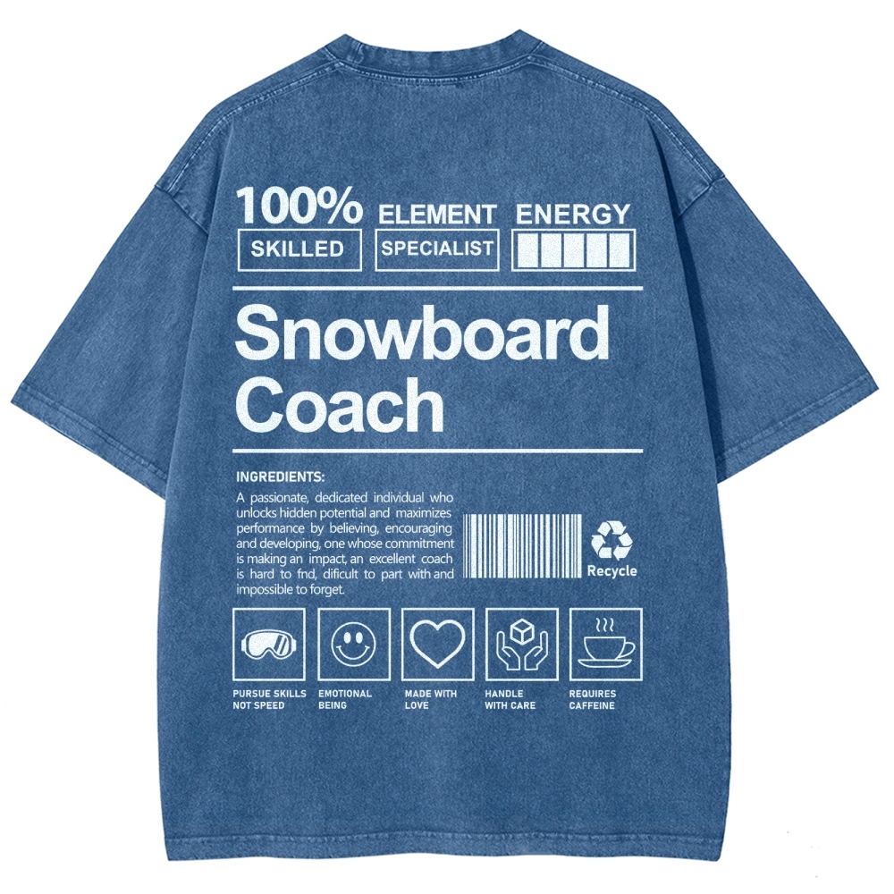 Snowboard Coach Unisex Fit Washed T-Shirt-moweekender