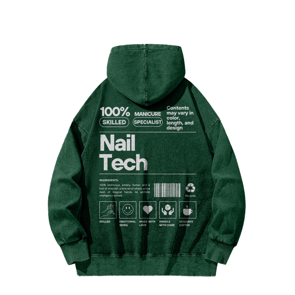 Nail Tech Casual Washed Hoodie-moweekender