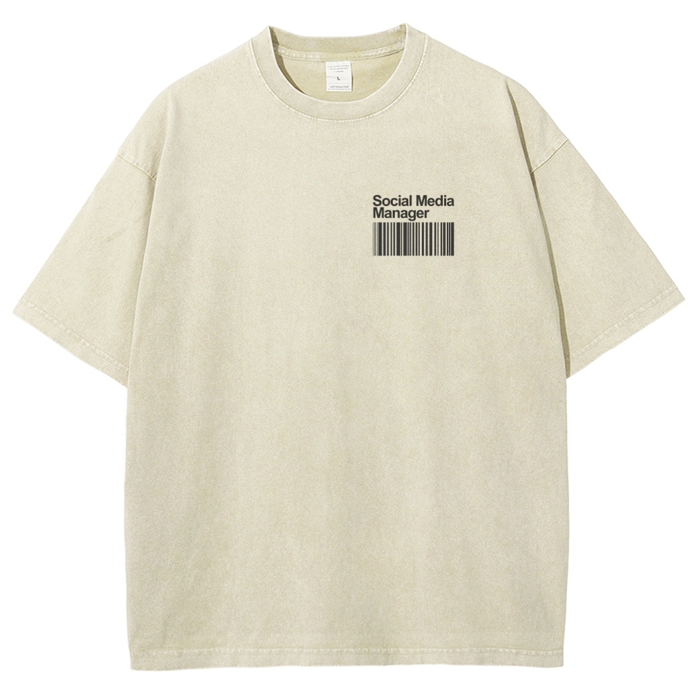 Social Media Manager Unisex Fit Washed T-Shirt-moweekender
