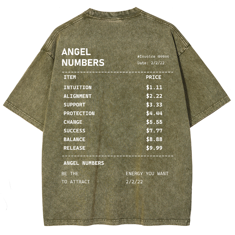 Angel Numbers Unisex Fit Washed T-Shirt-moweekender