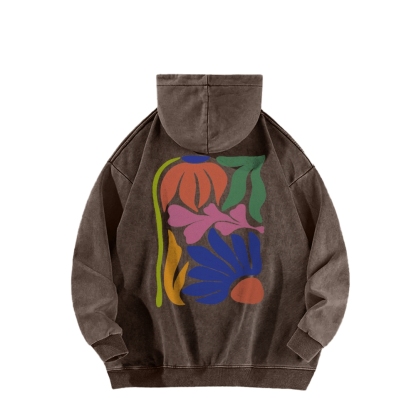Wildflowers Matisse Art Casual Washed Hoodie-moweekender