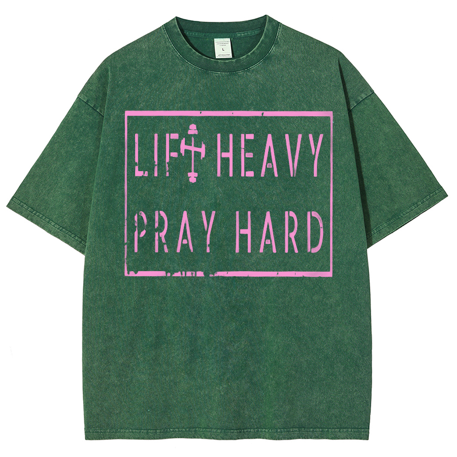 Lift Heavy Play Hard Unisex Fit Washed Oversized T-Shirt-moweekender