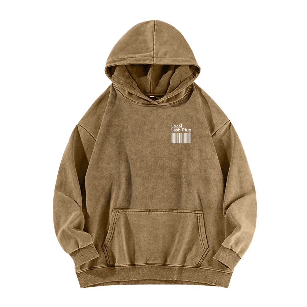 Local Last Plug Washed Long Sleeved Hoodie-moweekender