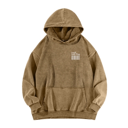Local Last Plug Washed Long Sleeved Hoodie-moweekender