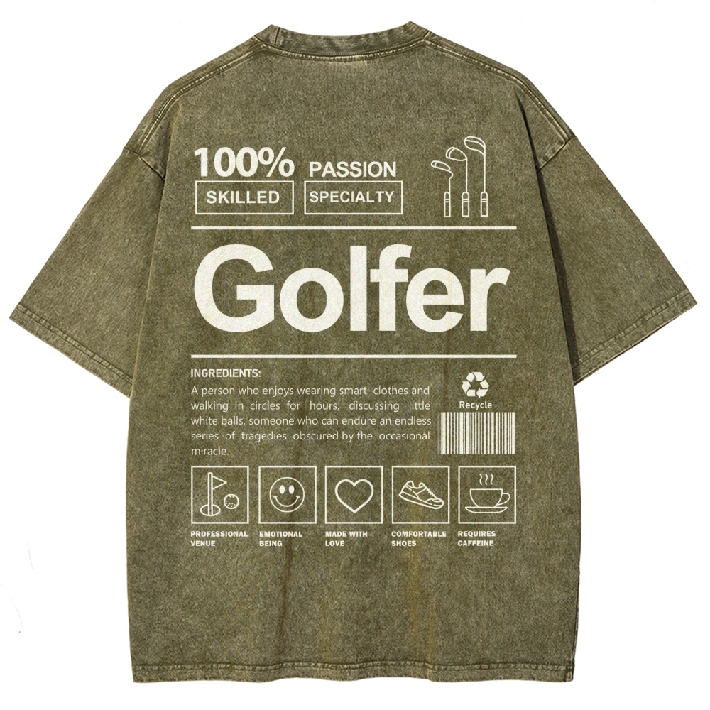 Golfer Unisex Fit Washed T-Shirt-moweekender