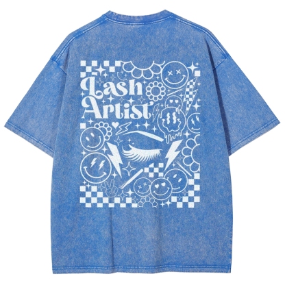 Lash Artist Vintage Snowflake Washed T-Shirt-moweekender