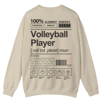 Volleyball Player Printed Crew Neck Sweatshirt-moweekender