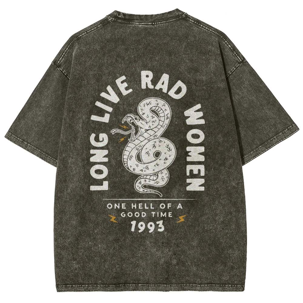 Long Live Rad Women Vintage Snowflake Washed T-Shirt-moweekender