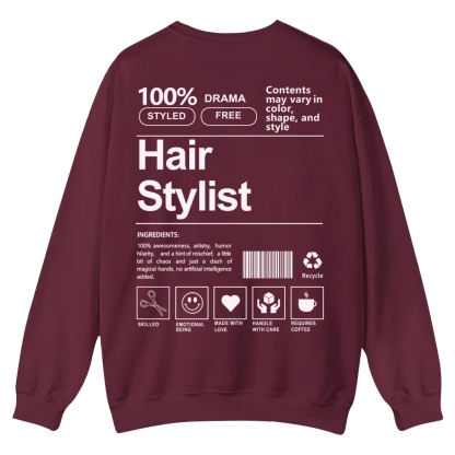 Hair Stylist Pattern Crew Neck Sweatshirt-moweekender