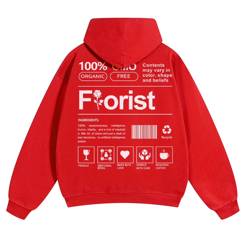 Florist Pattern Unisex Casual Anime Print Hoodie-moweekender