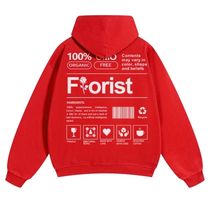 Florist Pattern Unisex Casual Anime Print Hoodie-moweekender