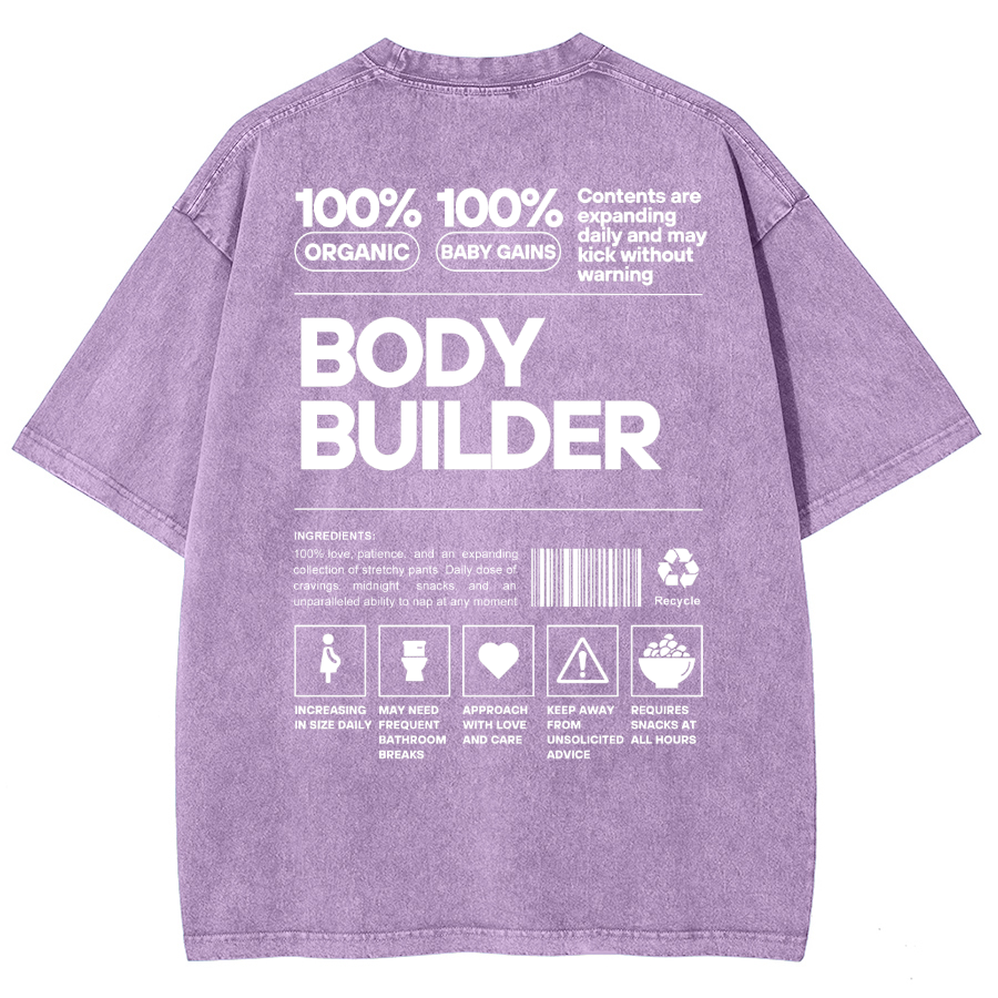 Body Builder Unisex Fit Washed T-Shirt-moweekender