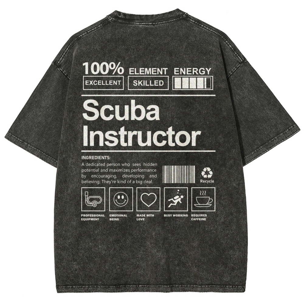Scuba Instructor Unisex Fit Washed T-Shirt