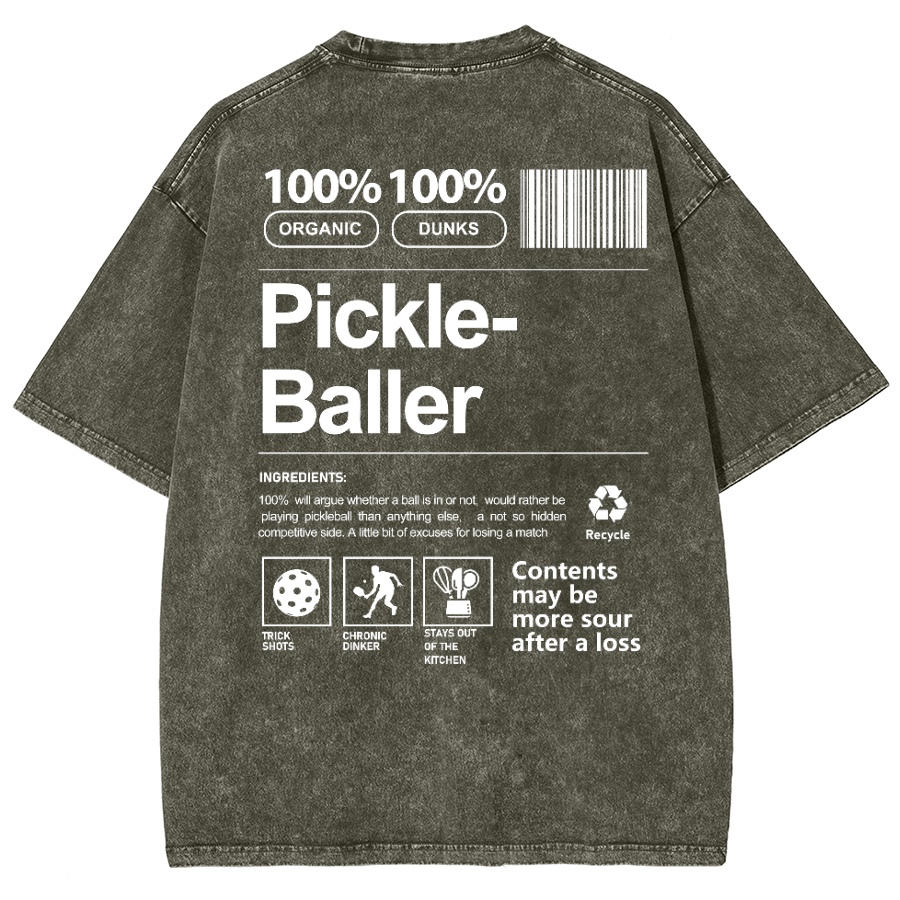 Pickle Baller Unisex Fit Washed Oversized T-Shirt-moweekender