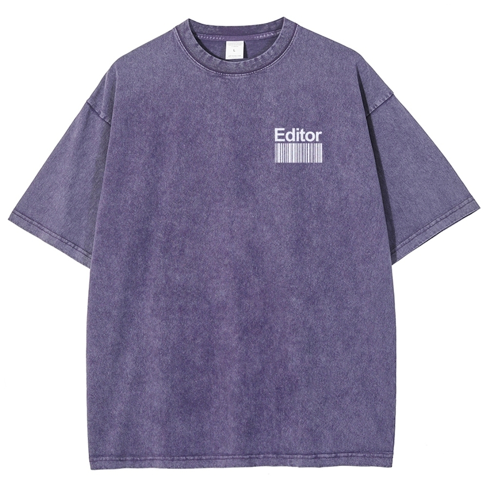 Editor Pattern Washed Vintage Short Sleeves T-Shirt-moweekender