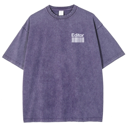 Editor Pattern Washed Vintage Short Sleeves T-Shirt-moweekender
