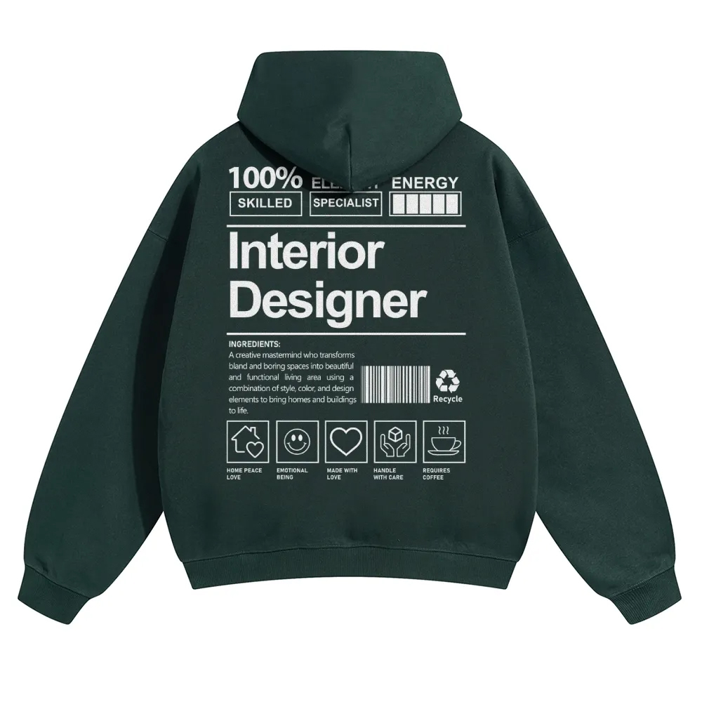Interior Designer Unisex Casual Anime Print Hoodie-moweekender