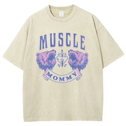 Muscle Mommy Unisex Fit Washed Oversized T-Shirt-moweekender