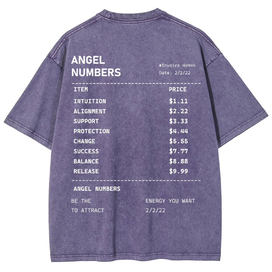 Angel Numbers Unisex Fit Washed T-Shirt-moweekender