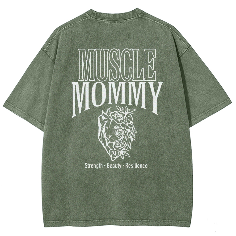 Muscle Mommy Vintage Snowflake Washed T-Shirt-moweekender