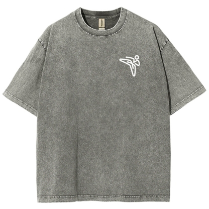 Taekwondo Pattern Washed Vintage Short Sleeves T-Shirt-moweekender
