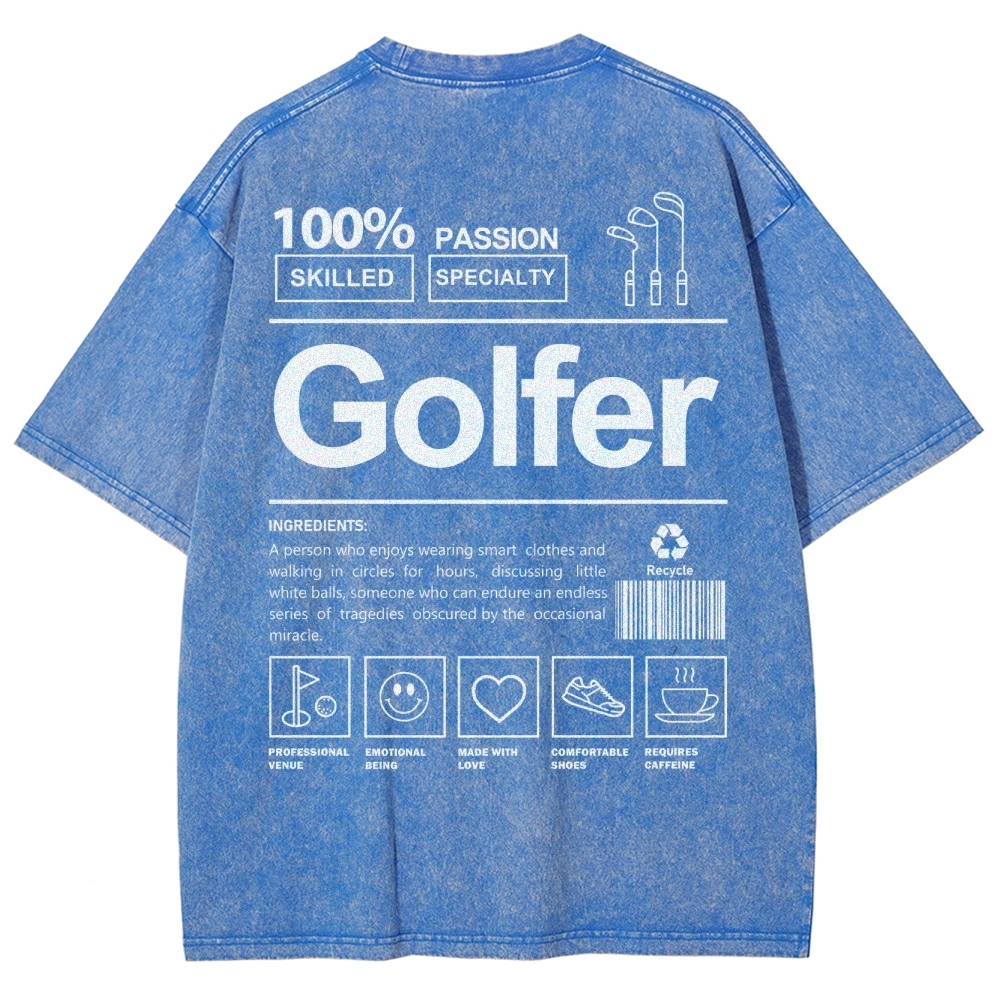 Golfer Unisex Fit Washed T-Shirt-moweekender