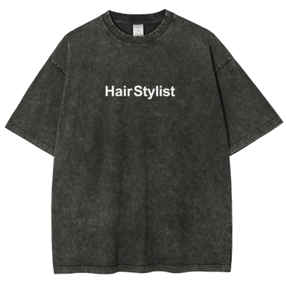 Hair Stylist Washed Vintage Short Sleeves T-Shirt-moweekender