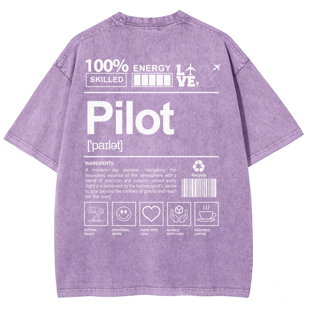 Pilot Unisex Fit Washed T-Shirt-moweekender