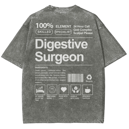 Digestive Surgeon Unisex Fit Washed T-Shirt-moweekender