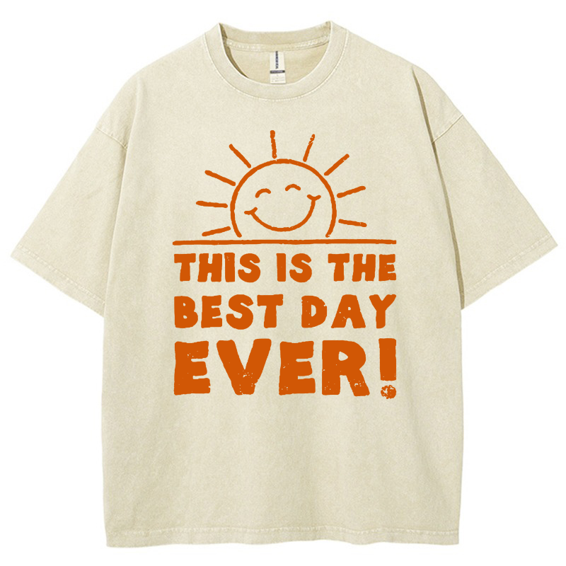 This is the Best Day Ever Vintage Snowflake Washed T-Shirt-moweekender