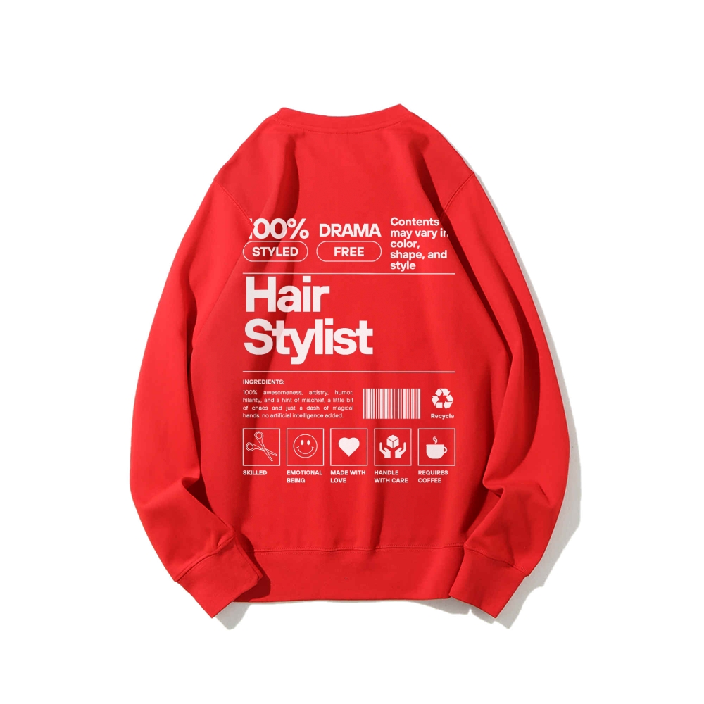Hair Stylist Crew Neck Long Sleeve Sweatshirt-moweekender