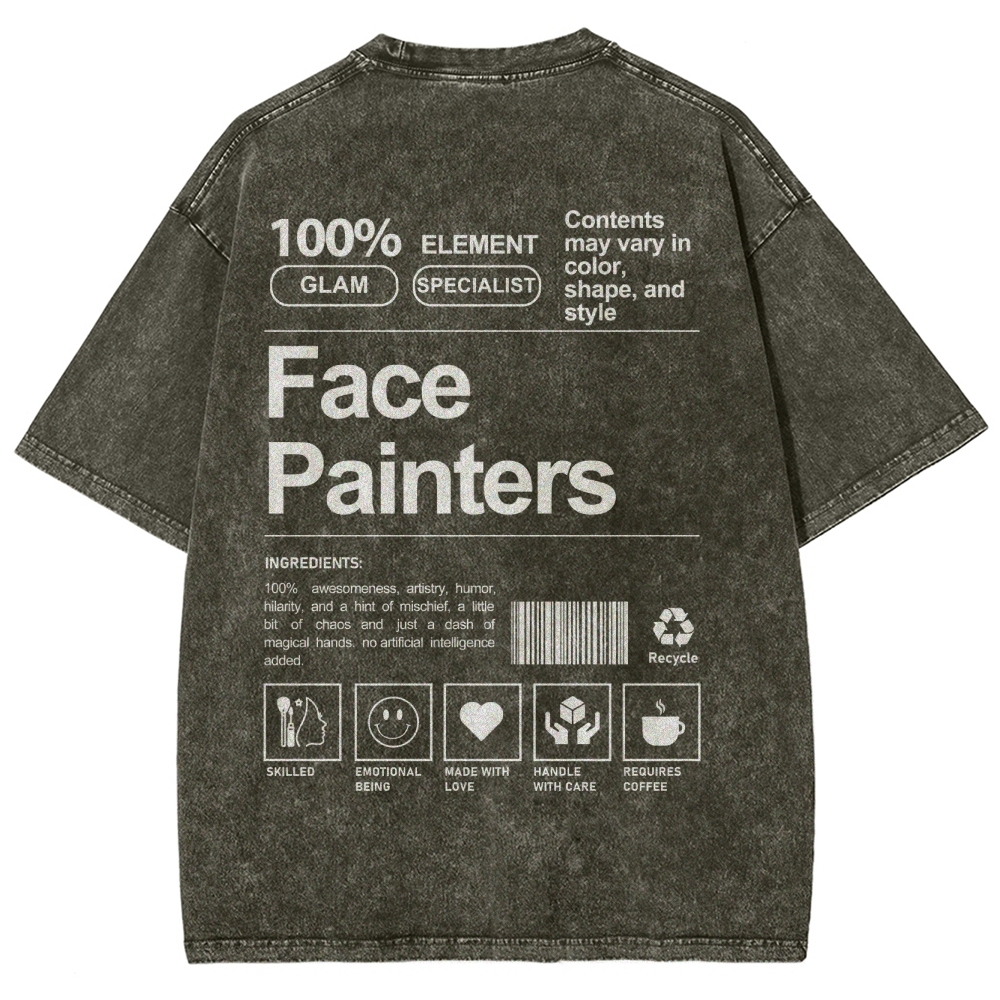 Face Painters Unisex Fit Washed T-Shirt-moweekender