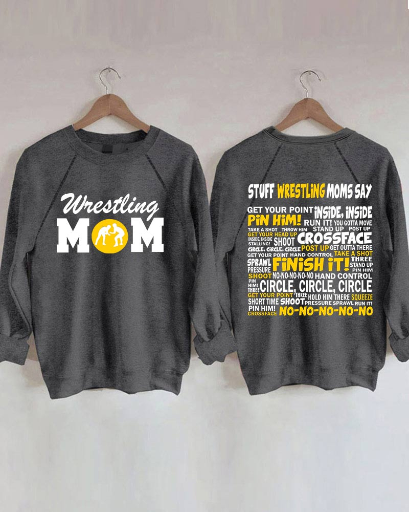 Wrestling Moms Yellow Printed Sweatshirt-moweekender