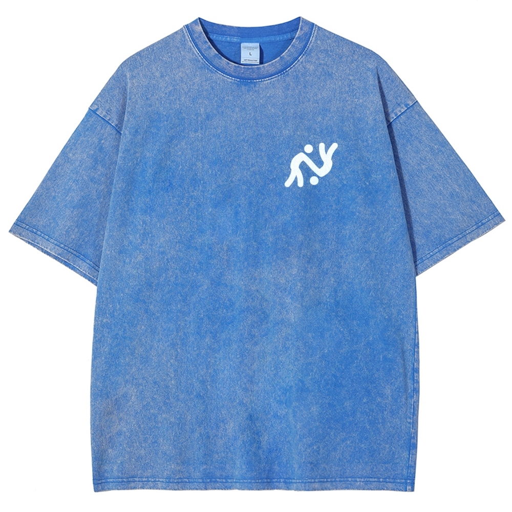 Judo Pattern Washed Vintage Short Sleeves T-Shirt-moweekender