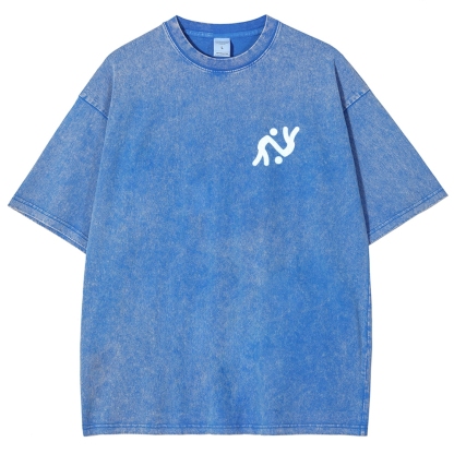 Judo Pattern Washed Vintage Short Sleeves T-Shirt-moweekender