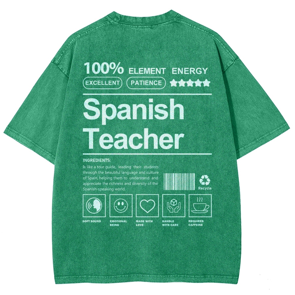 Spanish Teacher Unisex Fit Washed T-Shirt-moweekender