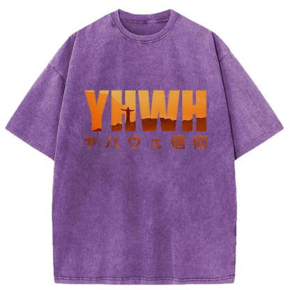YHWH With Faith Washed Vintage T-Shirt-moweekender