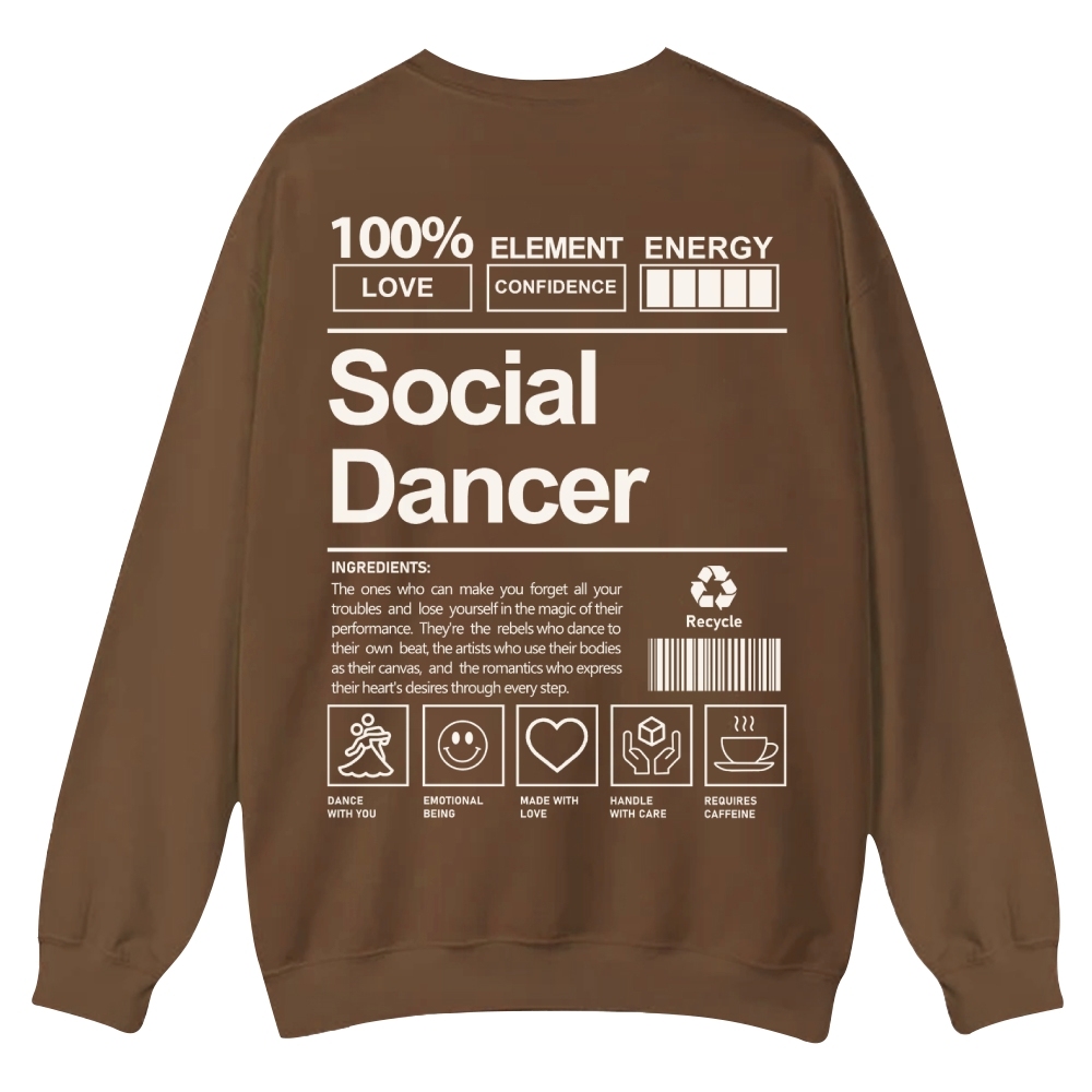 Social Dancer Casual Crewneck Sweatshirt-moweekender