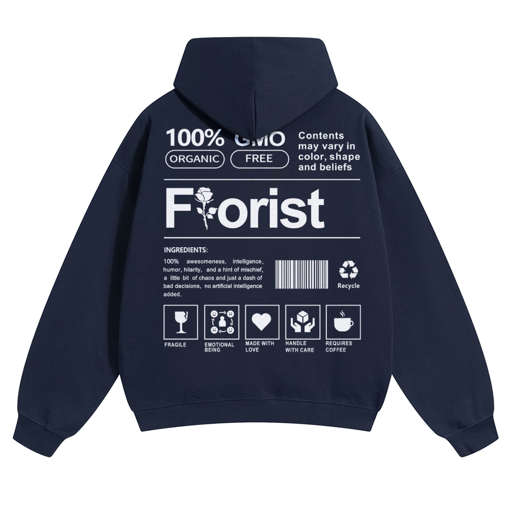 Florist Pattern Unisex Casual Anime Print Hoodie-moweekender