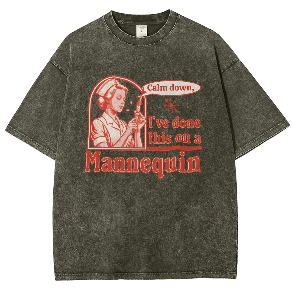 Nurse Unisex Fit Washed T-Shirt-moweekender