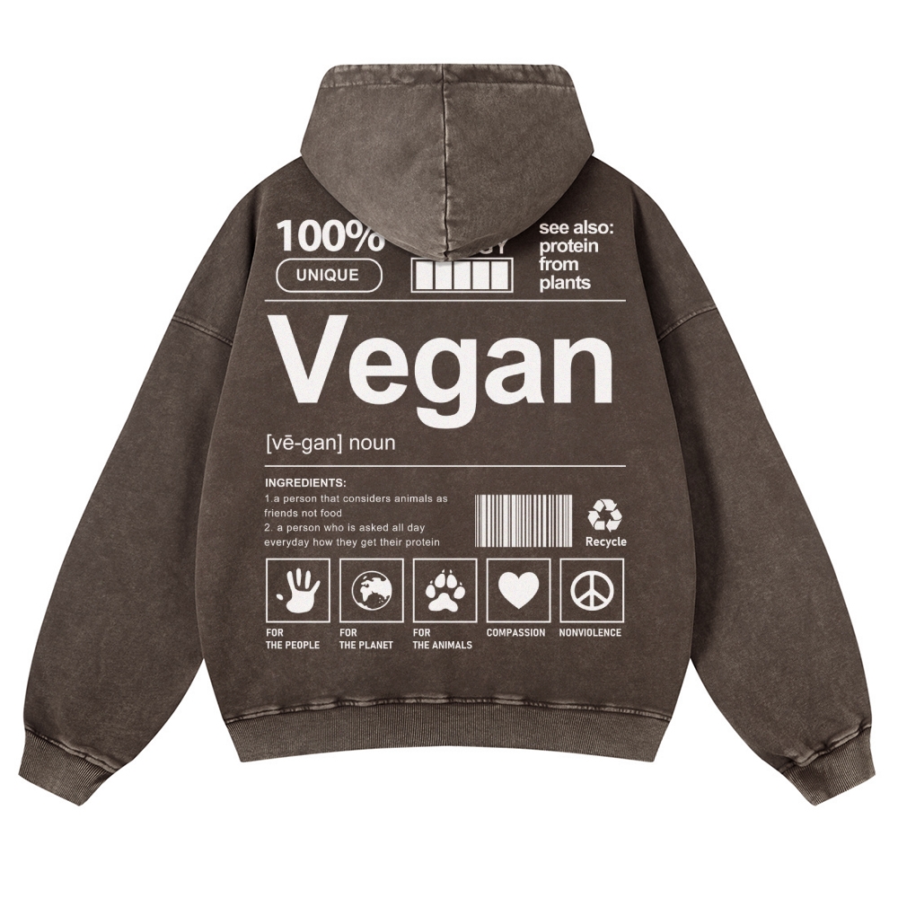 Vegan Printed Vintage Washed Hoodie-moweekender