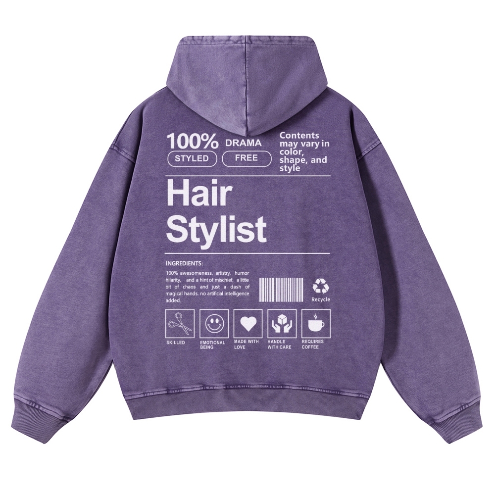 Hair Stylist Vintage Washed Hoodie-moweekender