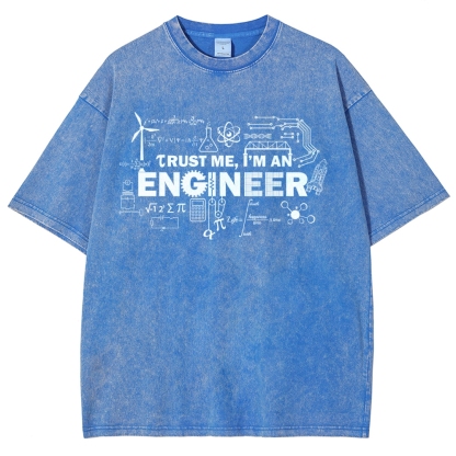 Engineer Unisex Fit Washed T-Shirt-moweekender