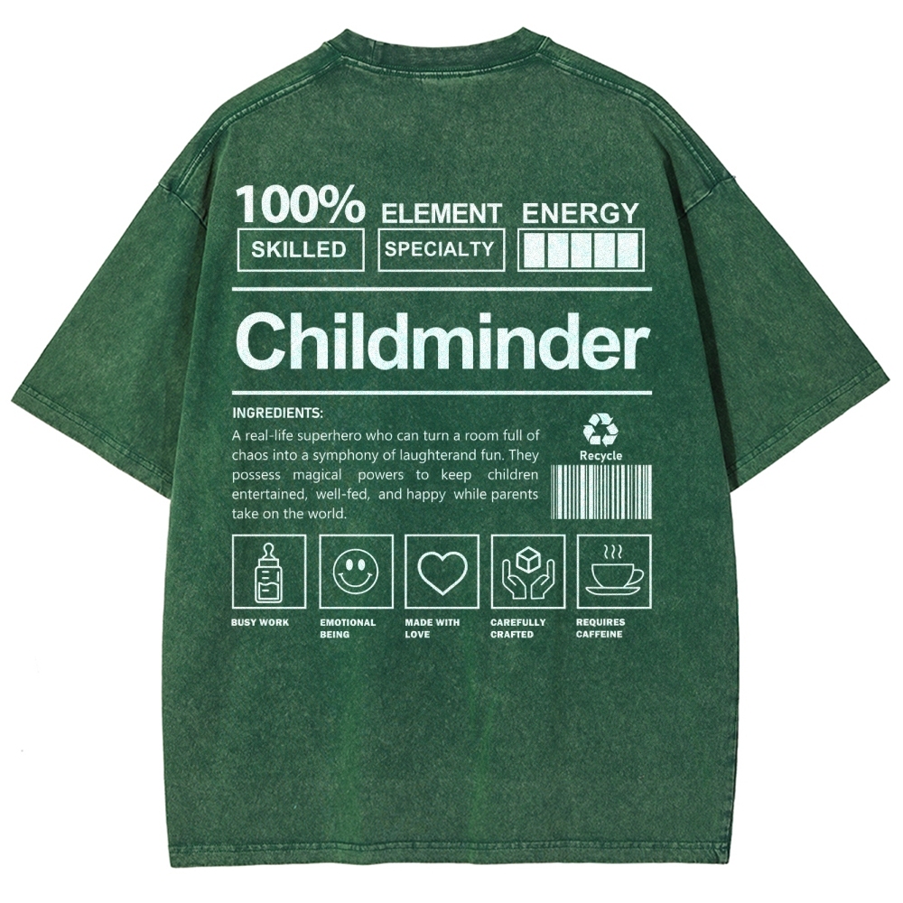 Childminder Unisex Fit Washed T-Shirt-moweekender