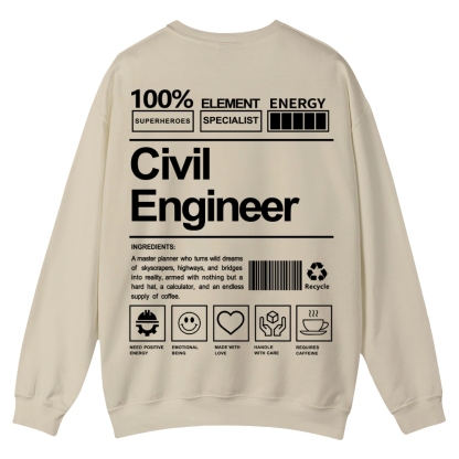 Civil Engineer Pattern Crew Neck Sweatshirt-moweekender