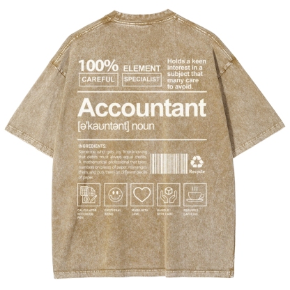 Accountant Unisex Fit Washed T-Shirt-moweekender