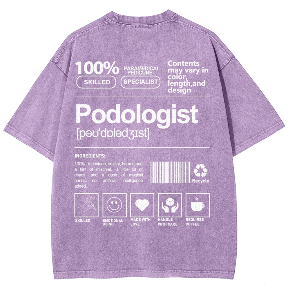 Podologist Unisex Fit Washed T-Shirt-moweekender
